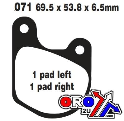 BRAKE PADS STD SEMI-METAL, EBC FA071, HARLY-DAVIDSON
