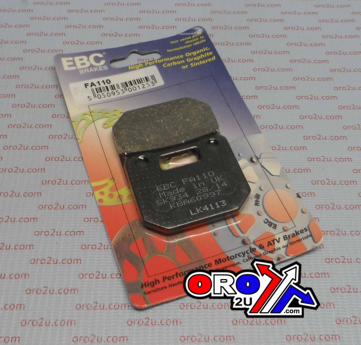 BRAKE PADS DISC STD SEMI-METAL, EBC FA110