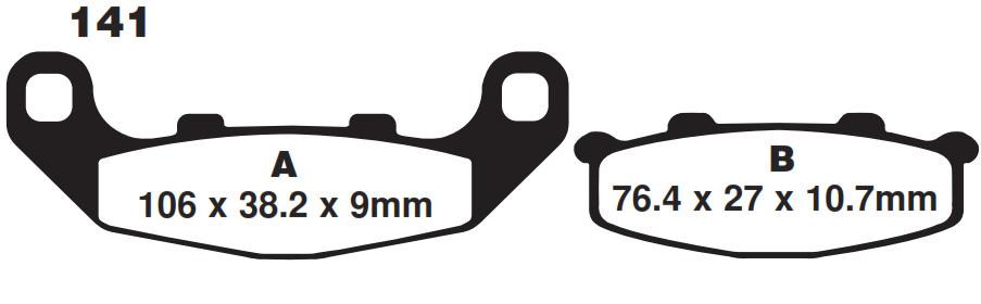 BRAKE PADS SINTERED METAL, SIFAM S1015N (FA141HH)