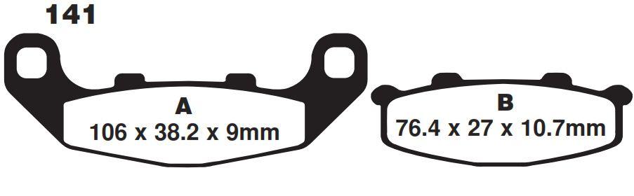 BRAKE PADS DISC VD430, FA141 PAD230131