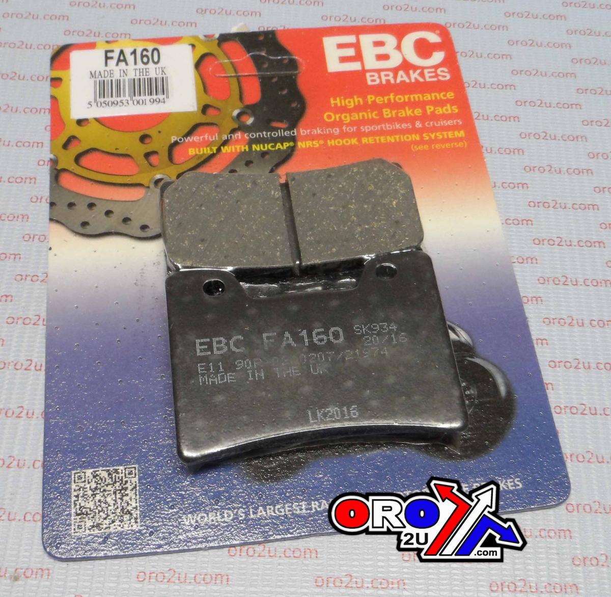 BRAKE PADS SEMI-METALLIC FA160, EBC