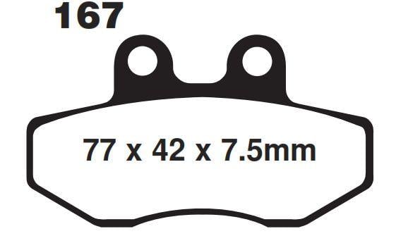 BRAKE PADS MINERAL ORGANIC M, DB2700 [EBC FA167], DB2700 M-1, BP069M01F