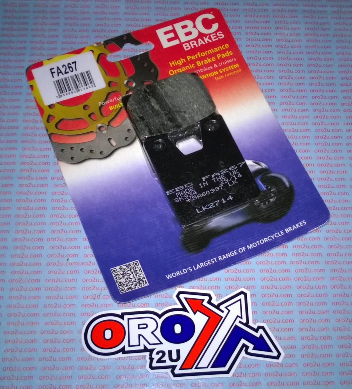 BRAKE PADS Kevlar Organic, EBC FA267 BLACK