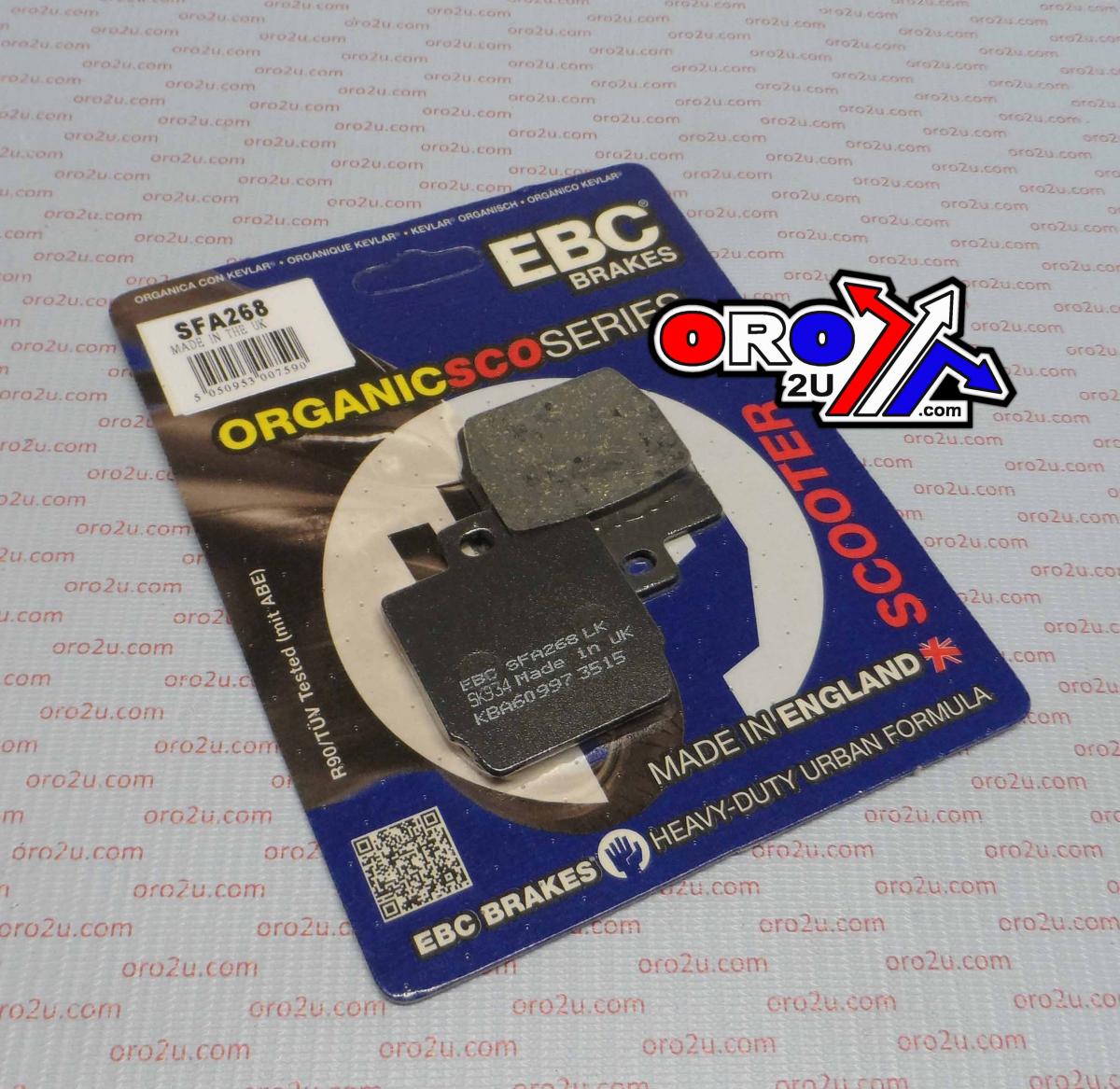 BRAKE PADS STD SCOOTER ORGANIC, SFA268 EBC SCOOTER