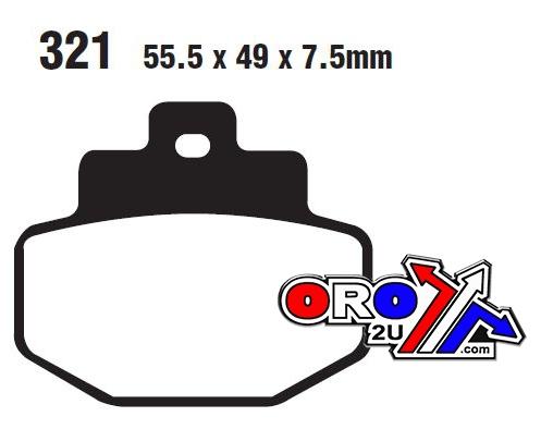 BRAKE PADS STD SCOOTER ORGANIC, EBC SFA321