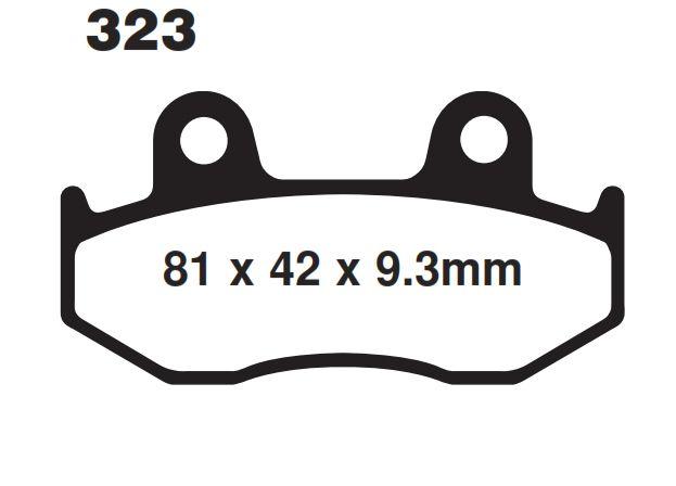 BRAKE PADS SCOOTER ORGANIC, SFA323 EBC