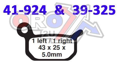 BRAKE PADS SINTERED RC-1, RENTHAL BP-113, BP113 WORKS, 39-325, 41-924.H.REN