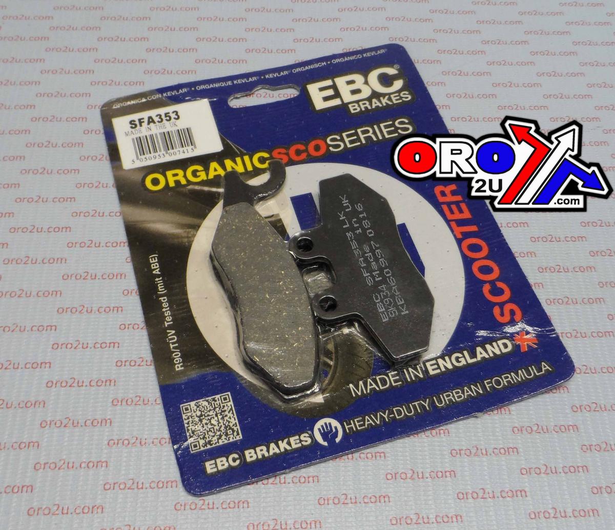 BRAKE PADS STD SCOOTER ORGANIC, EBC SFA353