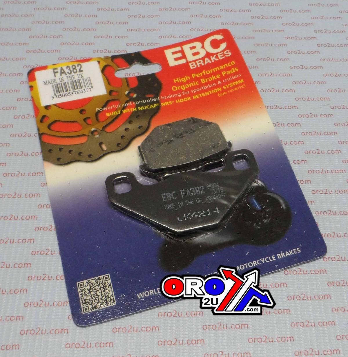 BRAKE PADS STD SEMI-METAL, EBC FA382, 39-382