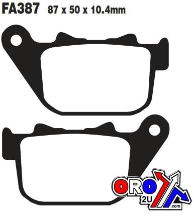 BRAKE PADS STD KEVLAR ORGANIC, FA387 EBC, BLACK SEMI-METAL