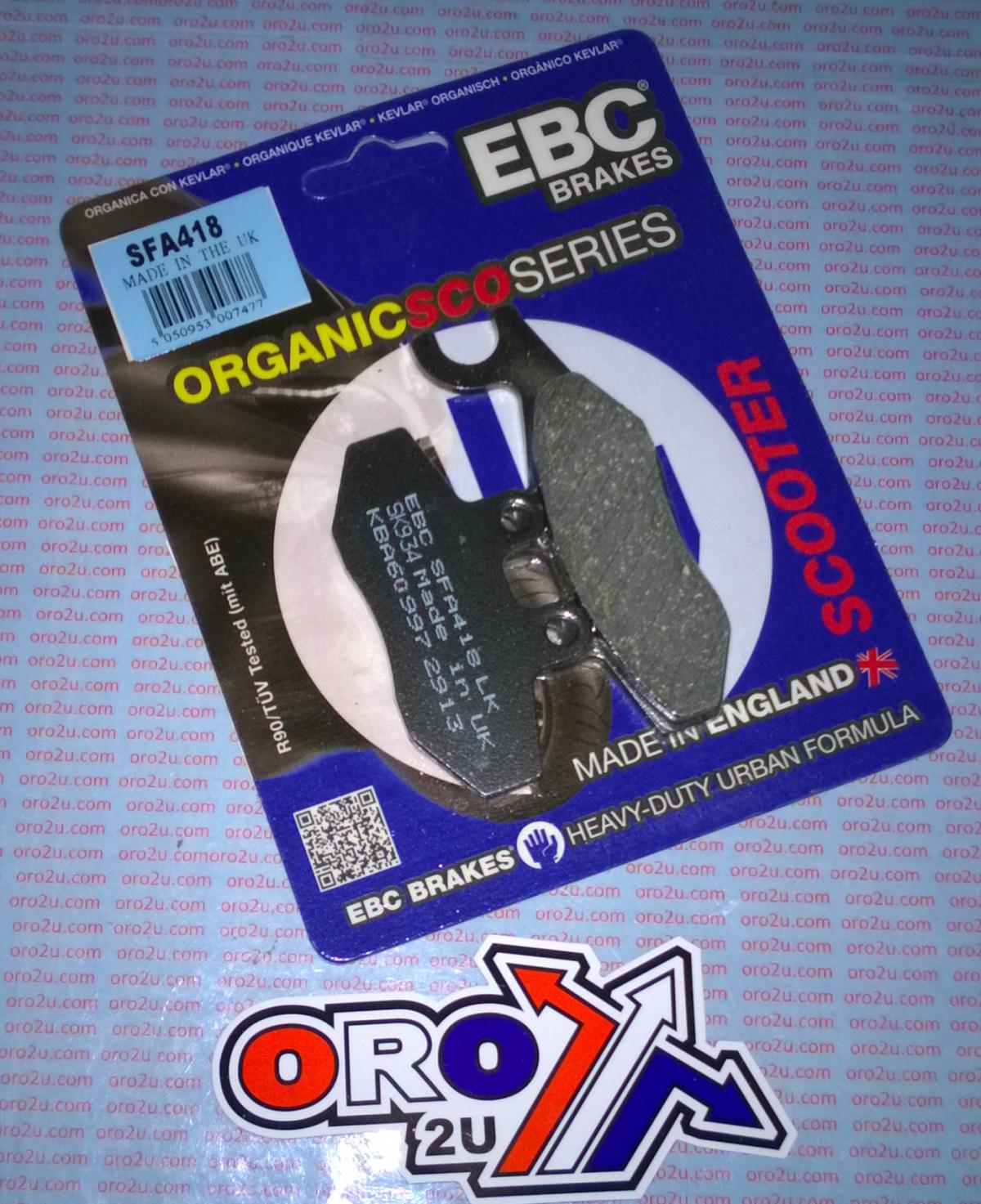 BRAKE PADS STD SCOOTER ORGANIC, EBC SFA418