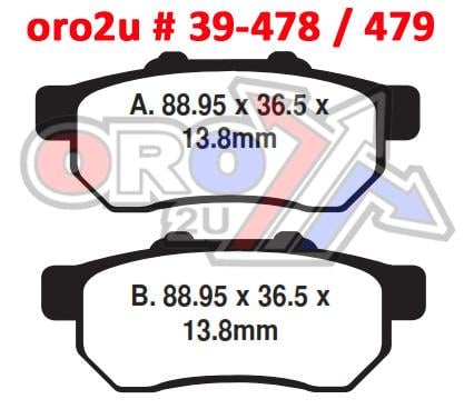 BRAKE PADS SINTERED METAL HD, QD-D EXTREME RIGHT, FA479X, AT-05617F, 39-479.DR