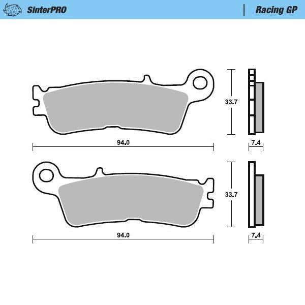 BRAKE PADS SINTERED RACING, MOTO-MASTER 099812, FA755