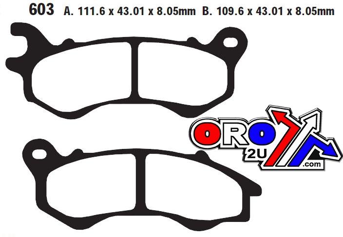 BRAKE PADS STD SCOOTER ORGANIC, EBC SFA603