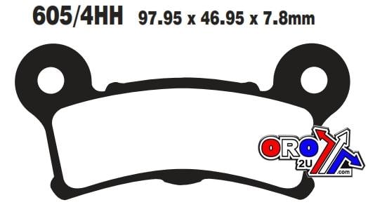 BRAKE PADS SINTERED METAL, EBC FA605/4HH HARLEY DAVIDSON