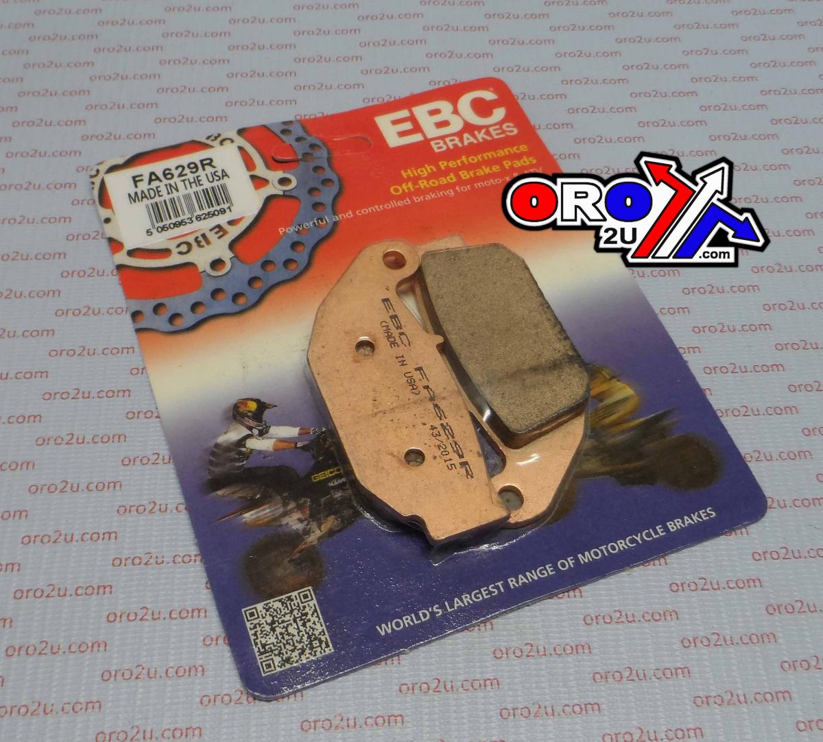 BRAKE PADS SINTERED METAL, EBC FA629R GOLD, 39-629