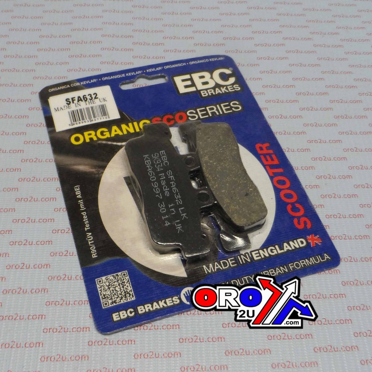 BRAKE PADS STD SCOOTER ORGANIC, SFA632 EBC SCOOTER