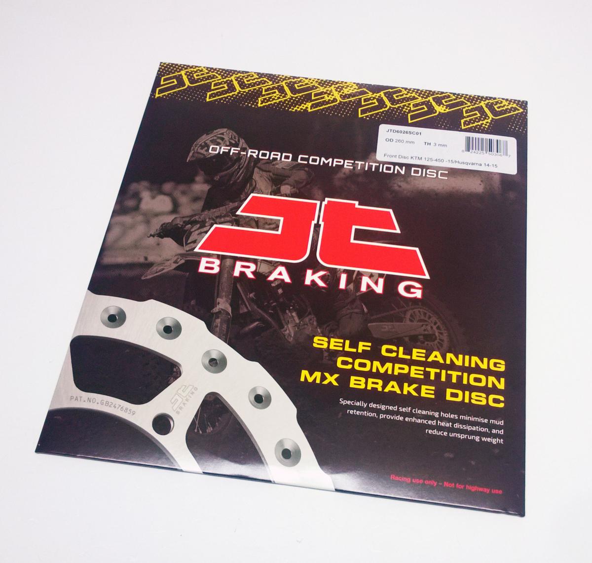 DISC BRAKE FRONT KTM, NO SPEEDO HOLE, JT, JTD6026SC01 SX, SX-F, EXC, SELF-CLEANING HOLES