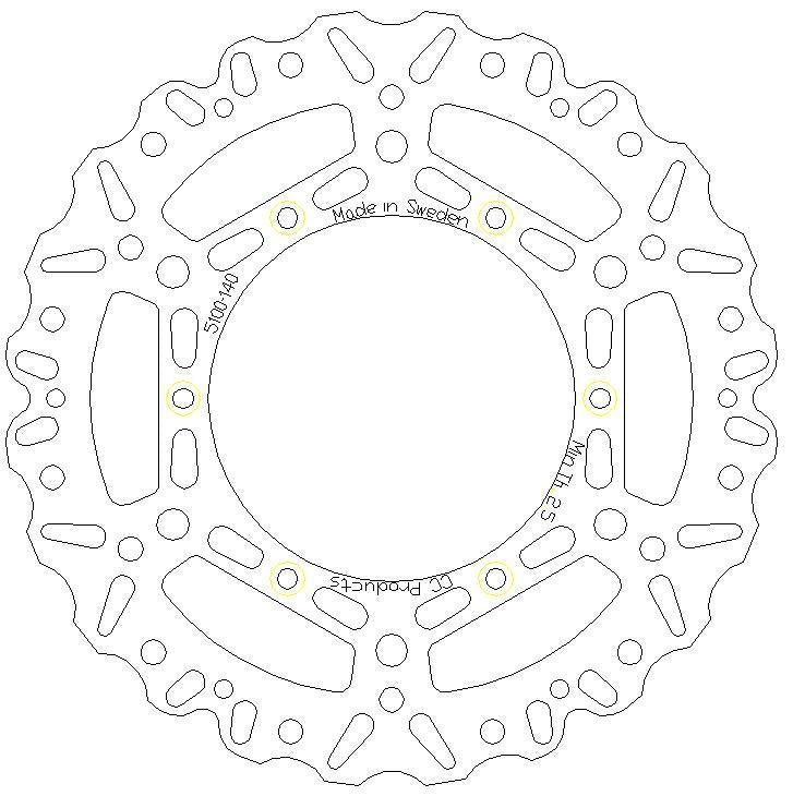 DISC BRAKE FRONT YZ YZF WRF, CROSS-CENTER PRODUCT 5100-140