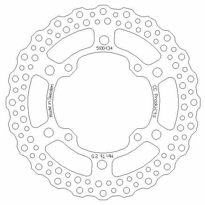 DISC BRAKE FRONT KX KXF ROUND, CROSS-CENTER PRODUCT 5100-134