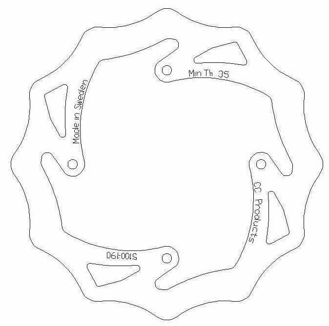 DISC BRAKE REAR KTM85 WAVE, CROSS-CENTER 5100-190