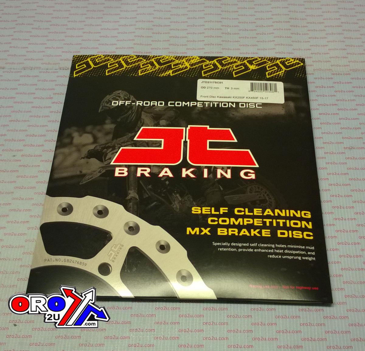 DISC BRAKE FRONT KXF 15-18 JT, JTD2117SC01 KAWASAKI 41080-0616, SELF-CLEANING HOLES