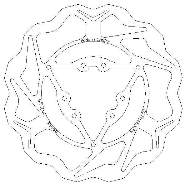 DISC BRAKE FRONT TM 01> WAVEY, CROSS-CENTER PRODUCT 5100-206