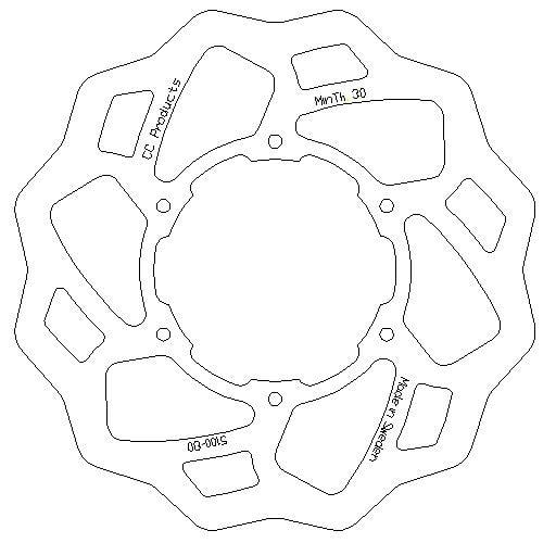 DISC BRAKE FRONT GASGAS WAVE, CROSS-CENTER 5100-080