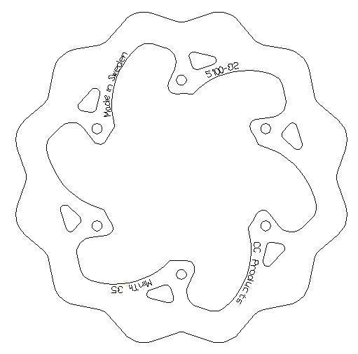 DISC BRAKE REAR GASGAS 95-ON, CROSS-CENTER PRODUCT 5100-082, 40-171.WAVE