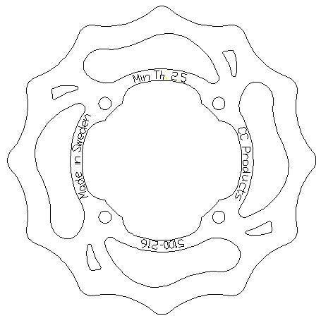 DISC BRAKE FRONT KTM50SX WAVE, CROSS-CENTER 5100-216