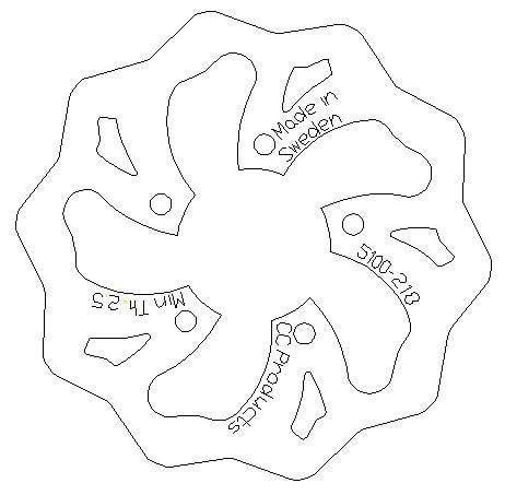 DISC BRAKE REAR KTM50SX SOLID, CROSS-CENTER 5100-219