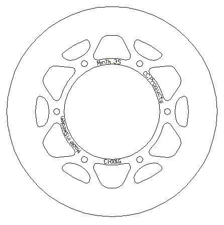DISC BRAKE REAR KX KDX SOLID, CROSS-CENTER 5100-013 SOLD