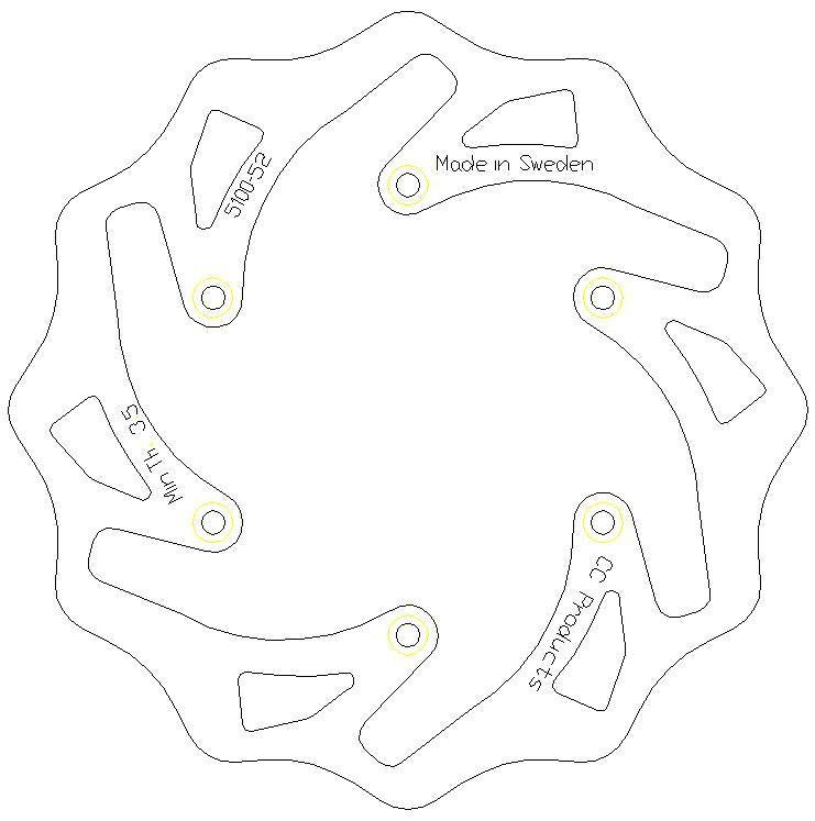 DISC BRAKE REAR KTM HUSABERG, CROSS-CENTER PRODUCT 5100-052