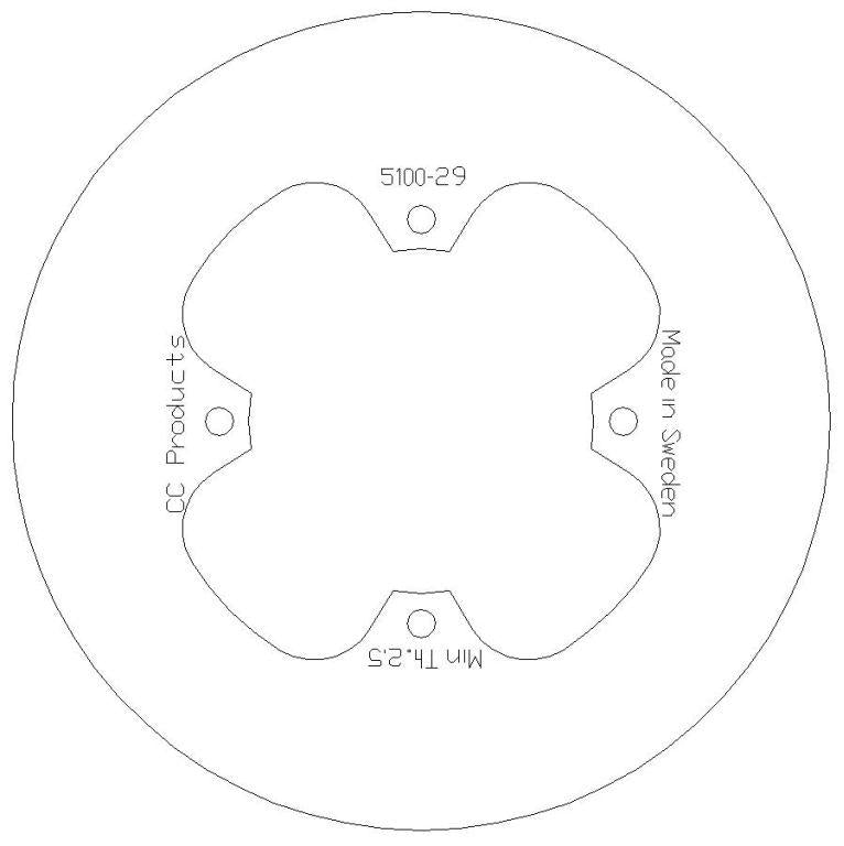 DISC BRAKE REAR CR80 85 SOLID, CROSS-CENTER 5100-29 CRF150
