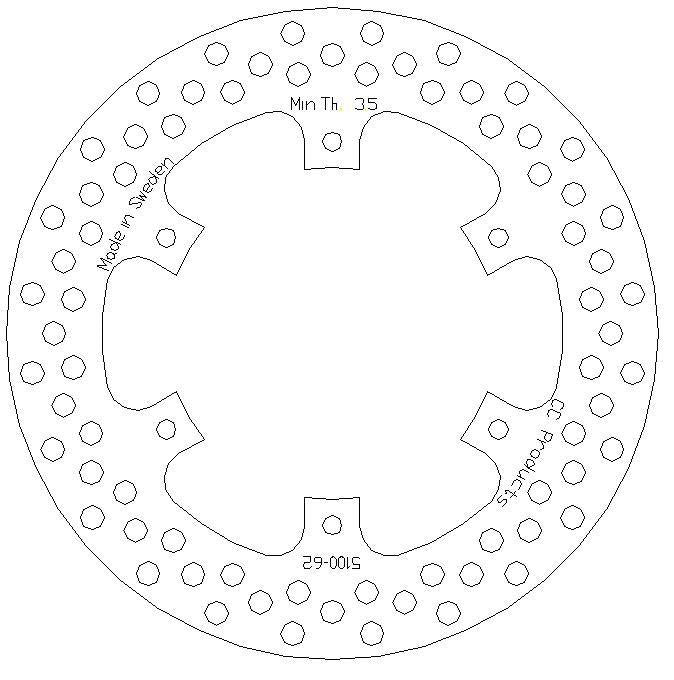 DISC BRAKE REAR HUABERG HUSKY, CROSS-CENTER PRODUCT 5100-62