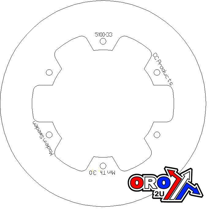DISC BRAKE REAR YZ WR SOLID, CROSS-CENTER PRODUCTS 5100-033