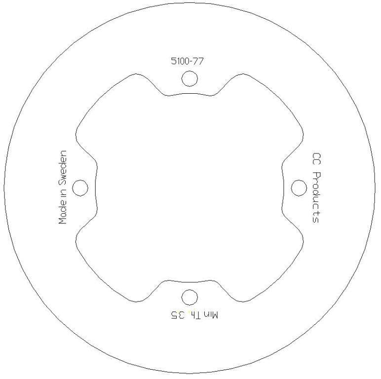 DISC BRAKE REAR HUSQ SOLID, CROSS-CENTER PRODUCT 5100-77