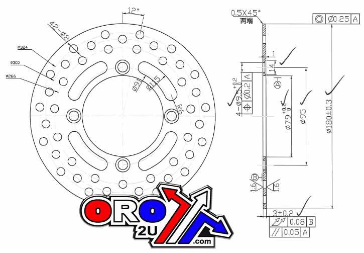 DISC BRAKE FRONT / REAR KAWASAKI KX65 KX60 65 MDS268