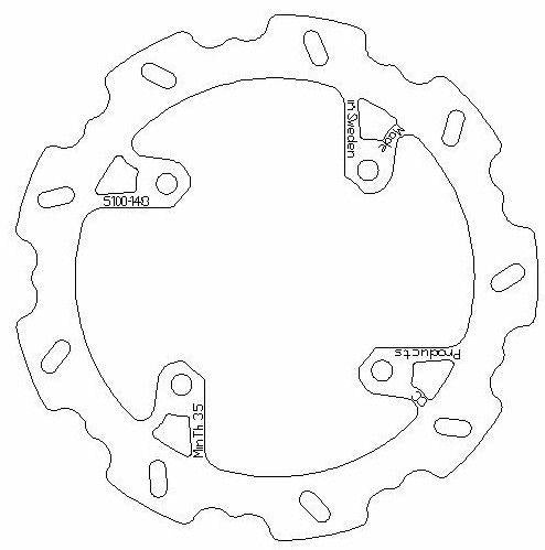 DISC BRAKE REAR BETA 250 450, CROSS-CENTER PRODUCT 5100-148