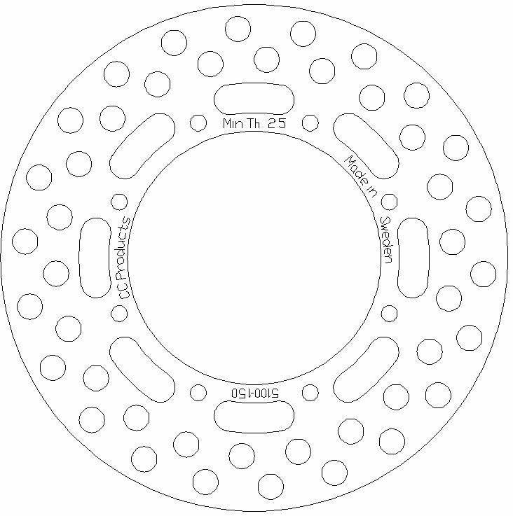 DISC BRAKE REAR KX125 250 86-8, CROSS-CENTER PRODUCT 5100-150