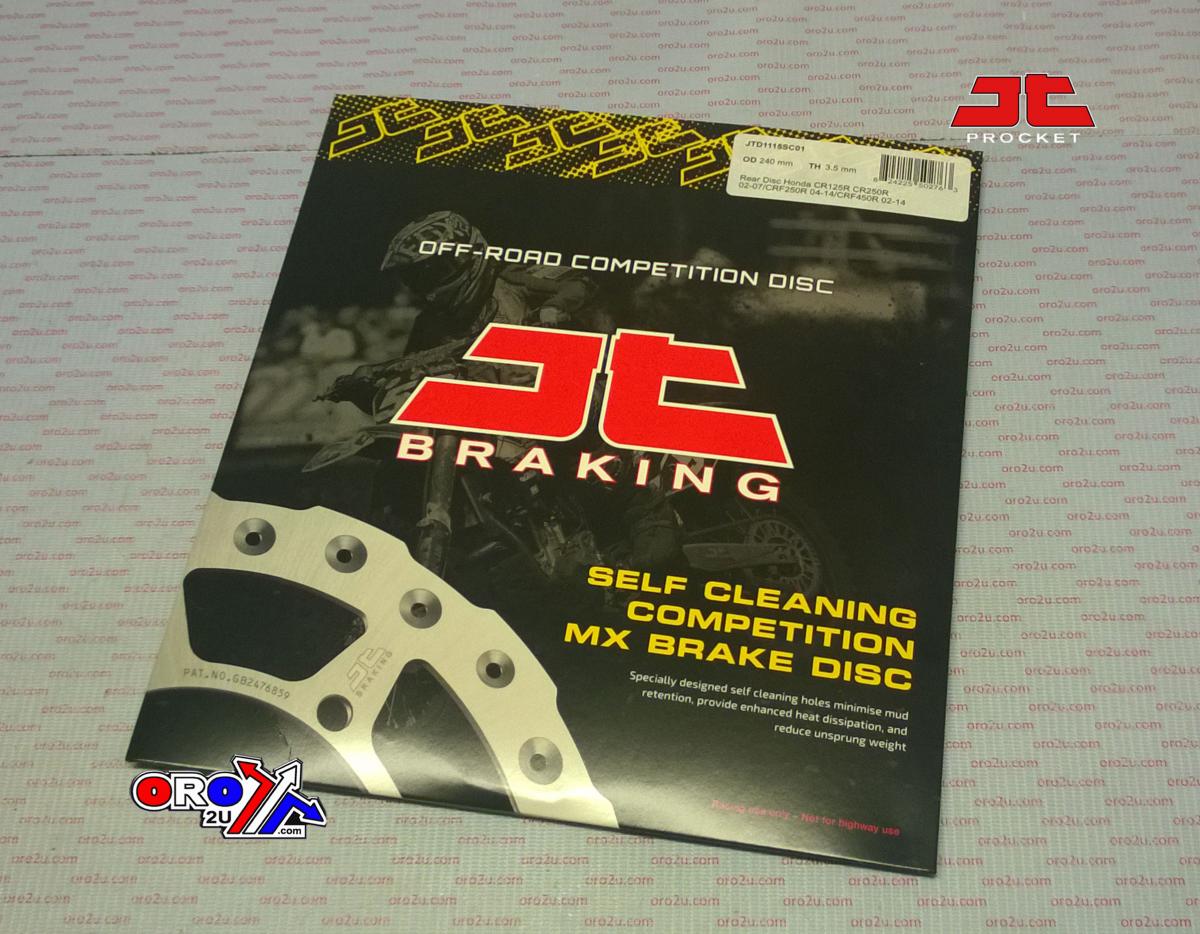DISC BRAKE REAR CR CRF JT, JTD1115SC01 HONDA, SELF-CLEANING HOLES.