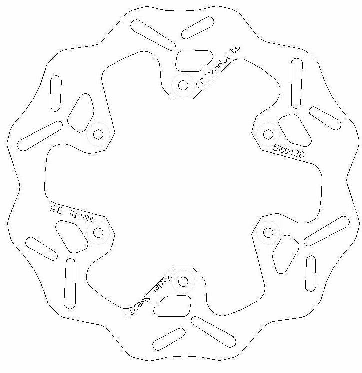 DISC BRAKE REAR YZ YZF OEM 07, CROSS-CENTER PRODUCT 5100-138
