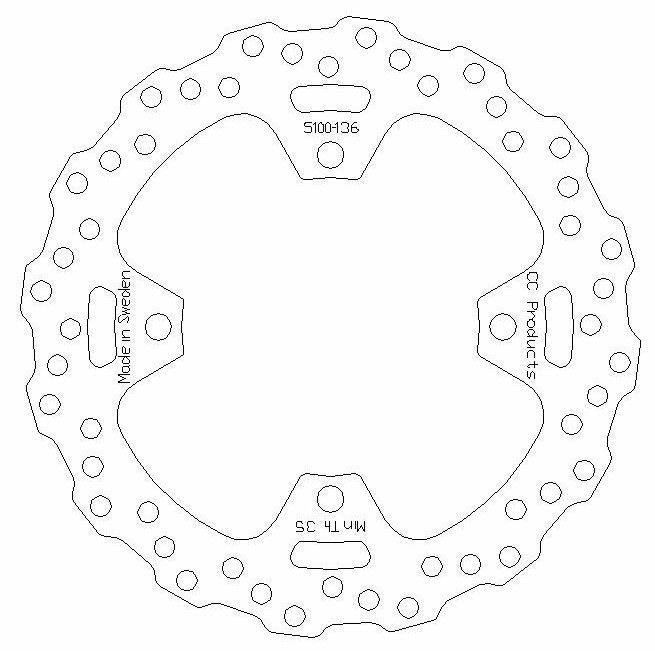 DISC BRAKE REAR KX KXF OEM, CROSS-CENTER PRODUCT 5100-136