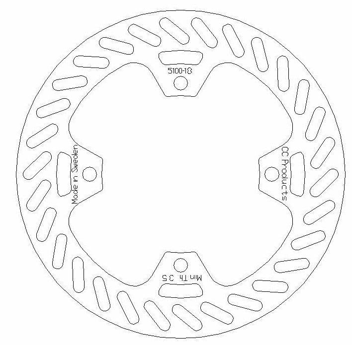DISC BRAKE REAR KX KXF ROUND, CROSS-CENTER 5100-018