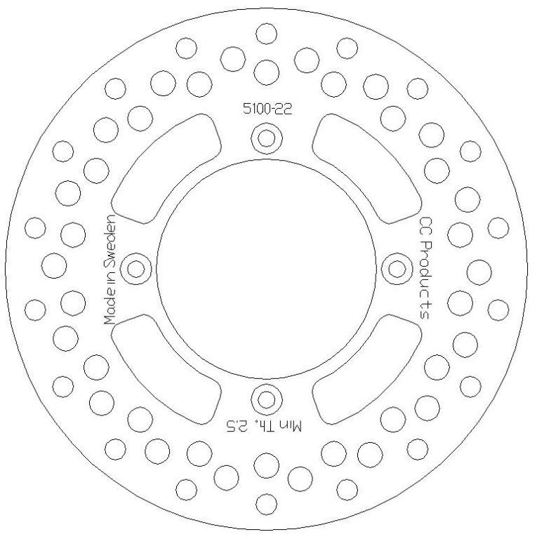 DISC BRAKE REAR RM85 05> CC, CROSS-CENTER PRODUCT 5100-122
