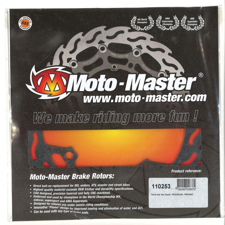 DISC BRAKE REAR RMZ250 450, MOTO-MASTER 110253 FLAME