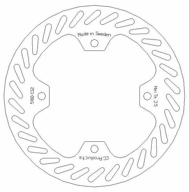 DISC BRAKE REAR RMZ250 450 CC, CROSS-CENTER PRODUCT 5100-132