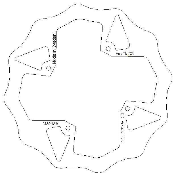 DISC BRAKE REAR TM 04 ROUND, CROSS-CENTER PRODUCT 5100-208