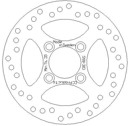 DISC BRAKE REAR YFM700 YFZ450, CROSS-CENTER PRODUCT 5100-303, YAMAHA YFZ450 06-