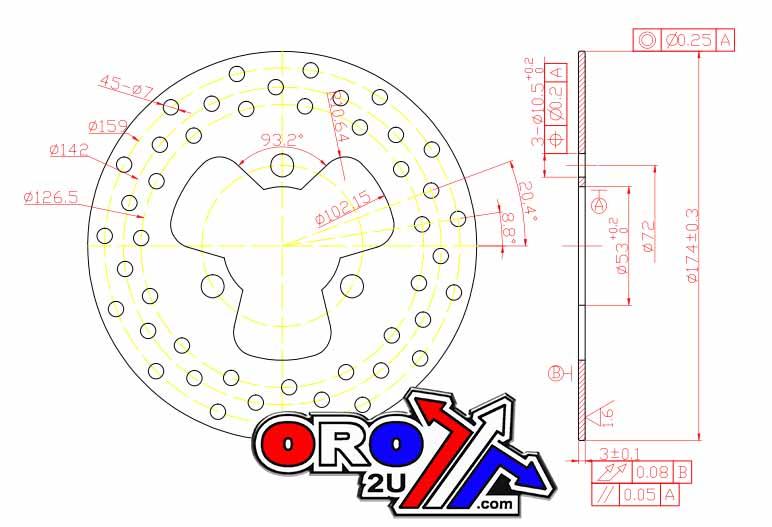 DISC BRAKE FRONT HONDA TRX 250-700 MDS370